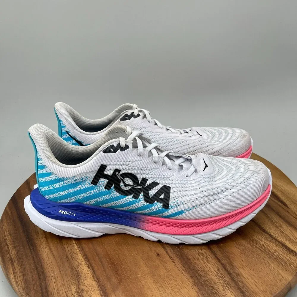 Hoka One One Mach 5 Mens Size 12.5 D White Road Running Comfort Walking Sneaker